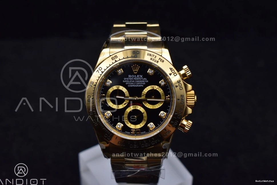746 V Black Best Daytona Sporty Edition on Dial Diamonds YG SH4130 Bracelet 116508 QF 1:1 0718